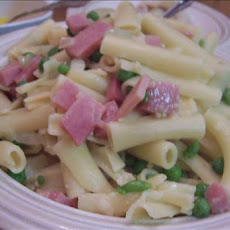 Pasta with Mushrooms, Ham and Peas