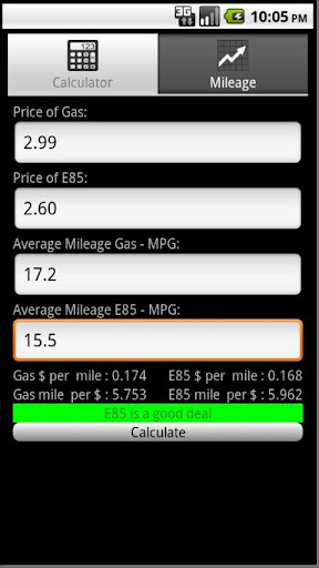 E85 Calculator