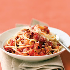 Bucatini with Pancetta, Tomatoes, and Onion