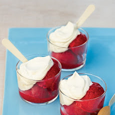 Raspberry Sorbet with Fresh Whipped Cream