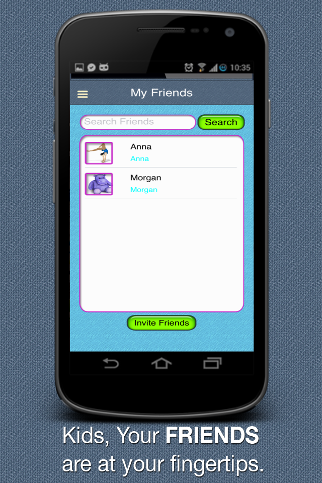 Android application Fretzel Safe Social Kids App screenshort