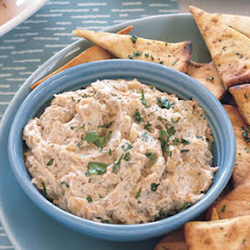 Caramelized-Onion Dip with Cilantro-Garlic Pita Crisps