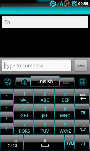 GOKeyboard Theme Glassy Cyan