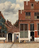View of houses in Delft, known as 'The little street'