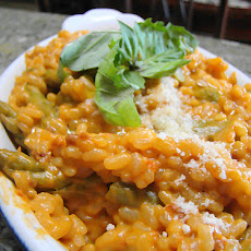Creamy Asparagus Risotto With Pine Nuts