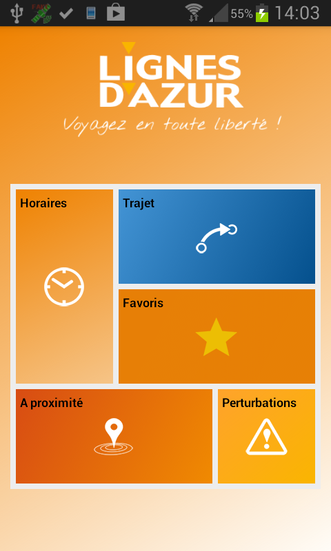 Android application Lignes d'Azur Mobile screenshort