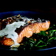 Crispy-Skin Salmon with Buttermilk-Mint Sauce