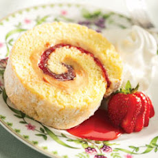 Strawberry and Peanut Butter Cream Cake Roll