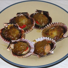 BBQ Curried Scallops in Shell