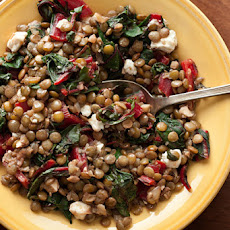 Swiss Chard with Lentils and Feta Cheese Recipe