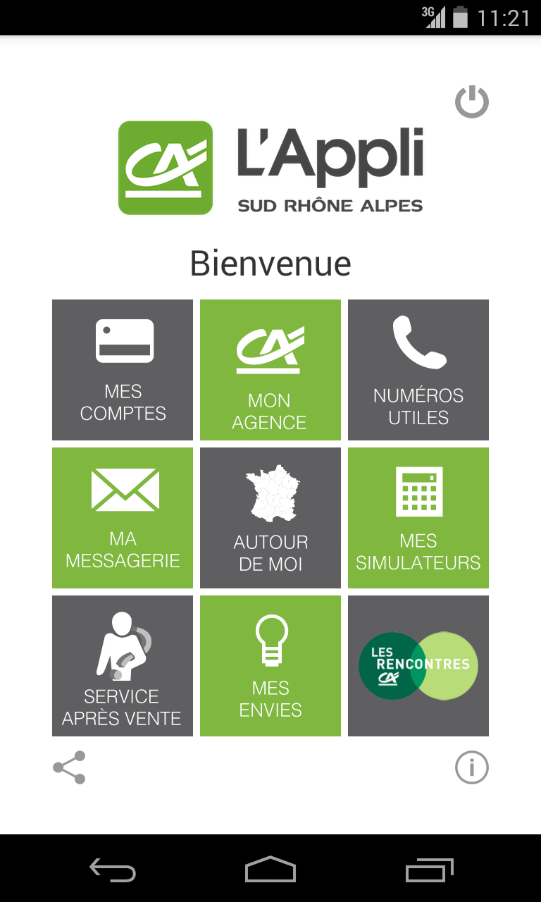 Android application LAppli CA Sud Rhône Alpes screenshort