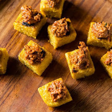 Polenta Squares with Sun-Dried Tomato and Walnut Tapenade