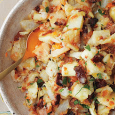 Mashed Root Vegetables with Bacon Vinaigrette
