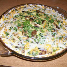Crustless Mushroom Spinach Tart
