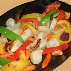 Oven Roasted Vegetables with Rosemary,bay Leaves and Garlic