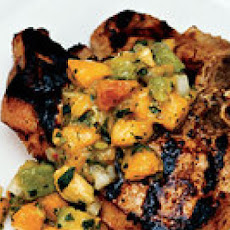 Grilled Pork Chops with Peachy Hot Salsa