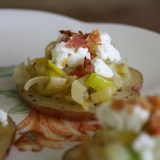 Potato Leek Canapes with Goat Cheese and Bacon