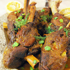 Lamb Shanks with Rice and Fava Beans