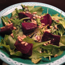 Roasted Beets With Toasted Pine Nuts and Arugula