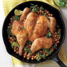 Spatchcocked Chicken with Chickpeas