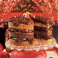 Double-Nut Drenched Chocolate Cake