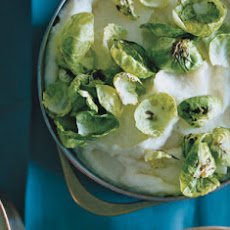Parsnip Purée with Sautéed Brussels Sprouts Leaves