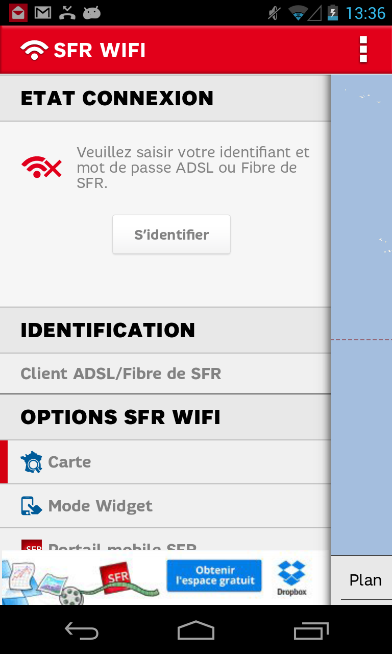 Android application SFR WiFi screenshort