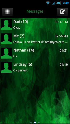 GO SMS THEME - Evil Green