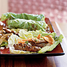 Korean Sesame Beef with Lettuce Wraps