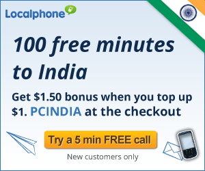 Localphone Free Minutes to India