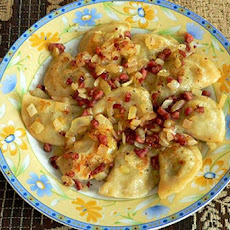 Pierogies with Cabbage, Bacon, and Onions