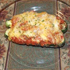 Sausage and Cheese Stuffed Zucchini