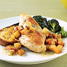 Sautéed Chicken with Sweet Potatoes and Pears