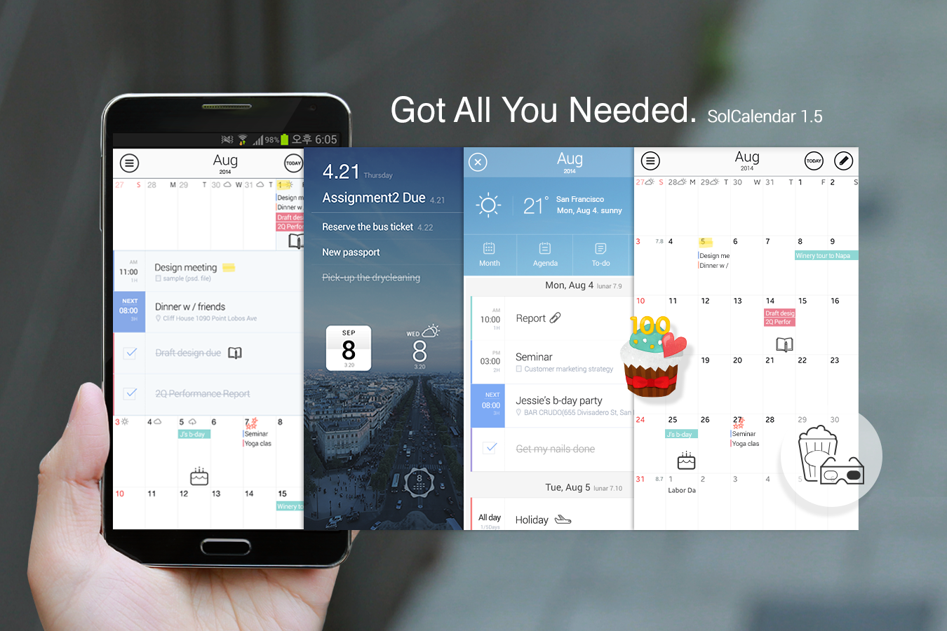 Android application SolCalendar - Calendar / To do screenshort