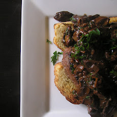 Sliced Steak Stroganoff in French Bread and Dill Relish Dressed Salad