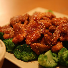 Sesame Chicken with Broccoli and Snow Peas