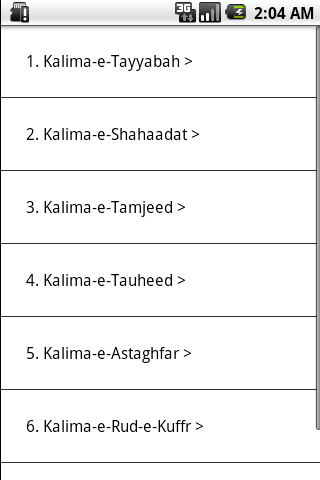Kalimas in Islam