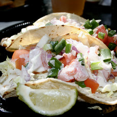 Halibut Fish Tacos with Guacamole Sauce