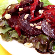 Balsamic Baked Beets with Red Onions & Hazelnuts