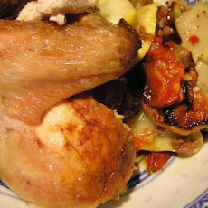 Chicken Roasted with Tomatoes, Potatoes, and Olives