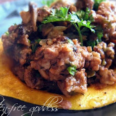 Beef + Mushroom Stuffed Acorn Squash