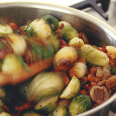 Brussels Sprouts with Chestnuts and Double-Smoked Bacon Recipe