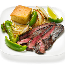 Coffee-Rubbed Steak With Peppers and Onions