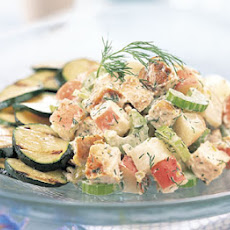 Grilled Lemon Chicken Salad with Dill Cream Dressing
