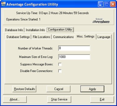 Advantage Configuration Utility