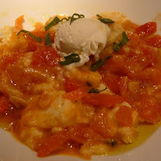 Polenta Leftovers Dumplings\Gnocchi with Roasted pepper and Sage