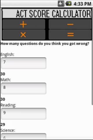 ACT Score Calculator