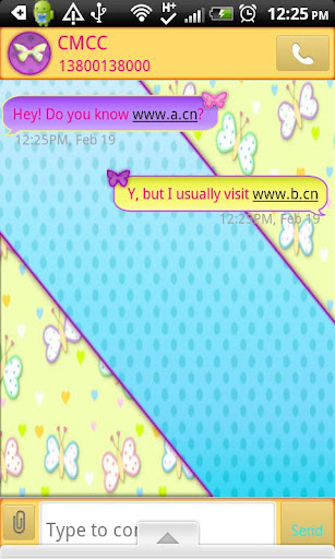 GO SMS THEME PastelButterfly