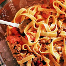 Fettuccine with Creamy Tomato and Sausage Sauce