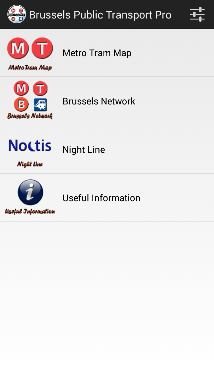Android application Brussels Public Transport Pro screenshort